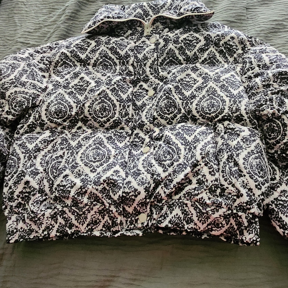 Women's Blue and White Patterned Jacket By TCEC